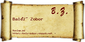 Baló Zobor névjegykártya